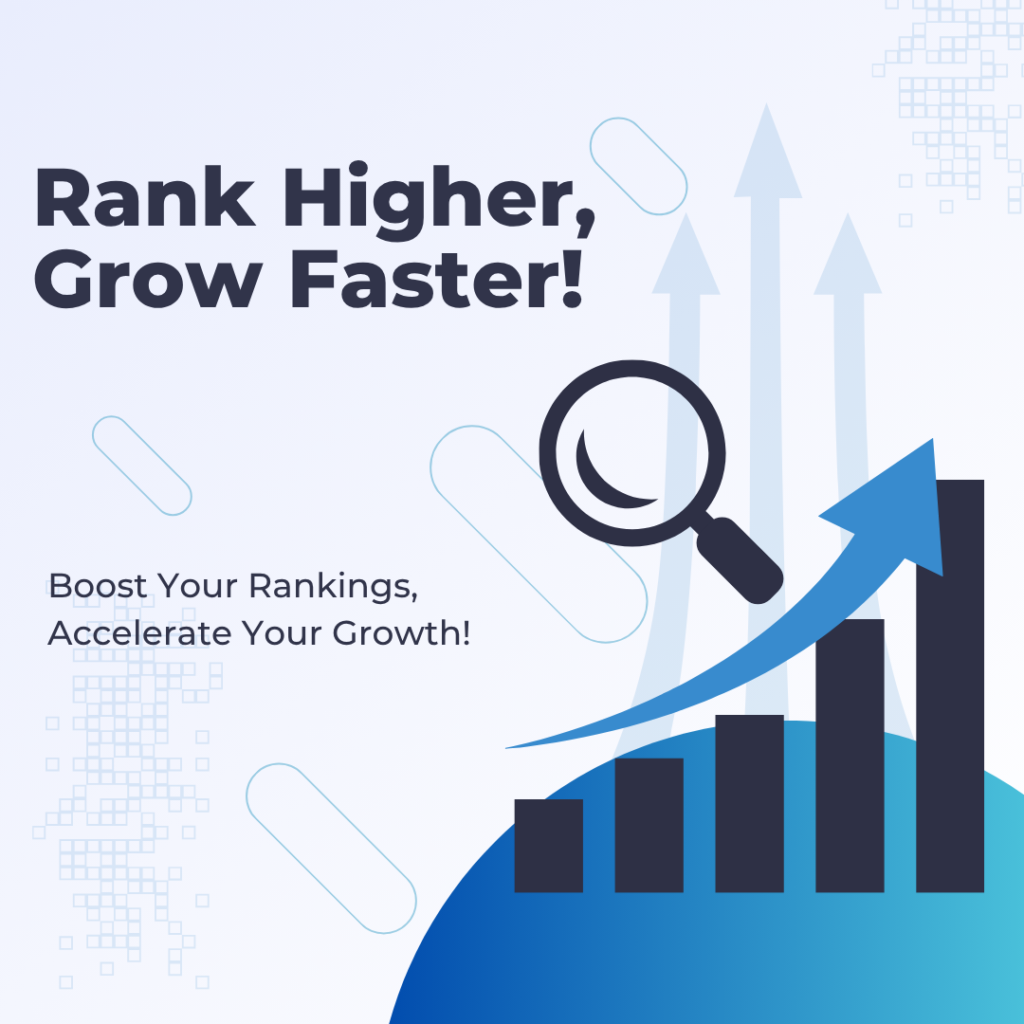 SEO growth concept showing increasing search rankings and website traffic